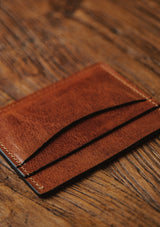 Saddle Leather Card Holder Wallet - Tan