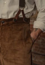 Corduroy Fishtail Trousers - Sunlit Amber