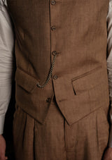 Coleman Waistcoat - Toasted Grain Herringbone