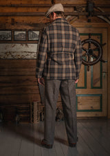 Pure Wool Pea Coat - Tideworn Check