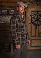 Pure Wool Pea Coat - Tideworn Check