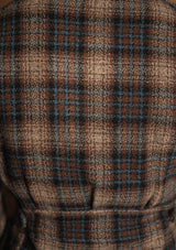 Pure Wool Pea Coat - Tideworn Check