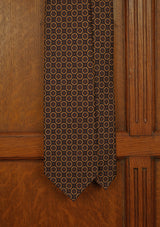 Navy & Gold Geometric - Silk Tie