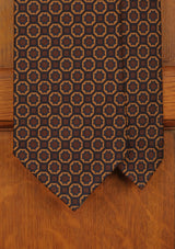 Navy & Gold Geometric - Silk Tie