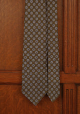 Myrtle Green & Blue Medallion - Silk Tie