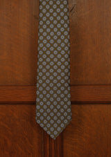 Myrtle Green & Blue Medallion - Silk Tie