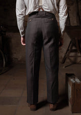 Brockman Clark Trouser - Tobacco Herringbone