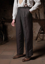 Brockman Clark Trouser - Tobacco Herringbone
