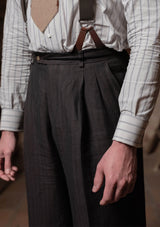 Brockman Clark Trouser - Tobacco Herringbone