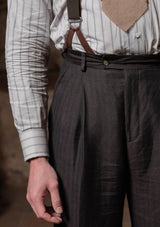 Brockman Clark Trouser - Tobacco Herringbone