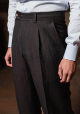 Brockman Classic Trouser - Tobacco Herringbone