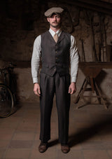 Brockman Waistcoat - Tobacco Herringbone