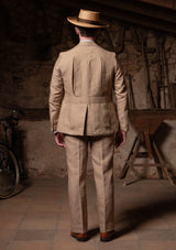 Melbrook Linen Fishtail Trousers - Mushroom