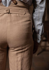Melbrook Linen Fishtail Trousers - Mushroom