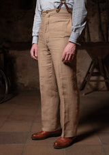 Melbrook Linen Fishtail Trousers - Mushroom