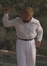 Long Sleeve Cotton Board Shirt - White