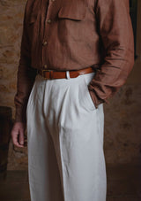 Clark Pure Linen Trousers - White