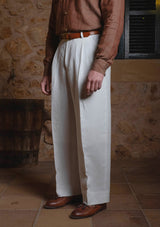 Clark Pure Linen Trousers - White