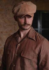 Long Sleeve Linen Board Shirt - Brown