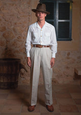 Long Sleeve Cotton Board Shirt - White