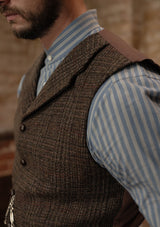 Woodrow Harris Tweed Waistcoat - Dark Prince Of Wales