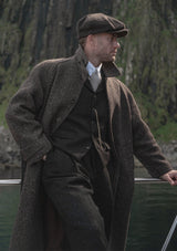 Horsley Raglan Pure Wool Belted Overcoat - Walnut & Stone Herringbone