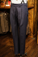 Brockman Classic Trousers - Navy Diamond Weave Wool