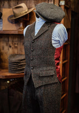 Edison Harris Tweed Waistcoat - Red Check