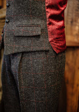Edison Harris Tweed Waistcoat - Red Check