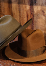 Barbosa Flat Brim Fedora - Driftwood