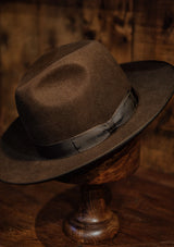 Barstow Wide Brim Fedora - Dark Brown