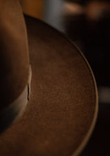 Barstow Wide Brim Fedora - Dark Brown