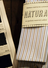 Semi Spearpoint Cotton Shirt with Double French Cuff - Blue & Brown Pinstripe