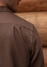 Connell Pure Brushed Cotton Board Shirt - Walnut Brown