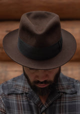 Wellsburg Fedora - Brown With Pleated Ribbon