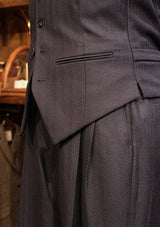 Brockman 'Clark' Trouser - Navy Diamond Weave Wool