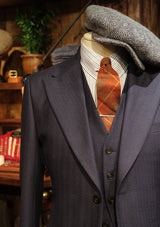 Brockman Waistcoat - Navy Diamond Weave Wool