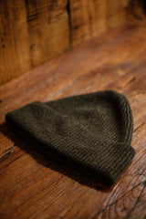 Lambswool Beanie Hat - Pine Shadow Green