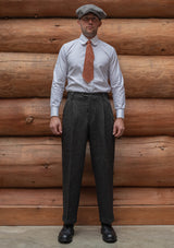 Edison Harris Tweed Gene Trouser - Charcoal Herringbone