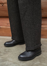 Edison Harris Tweed Gene Trouser - Charcoal Herringbone