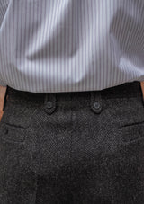 Edison Harris Tweed Gene Trouser - Charcoal Herringbone