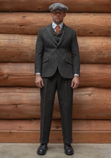 Edison Harris Tweed Gene Trouser - Charcoal Herringbone