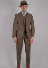 Edison Harris Tweed Jacket - Brown Check