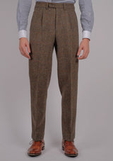 Edison Harris Tweed Trousers - Brown Check