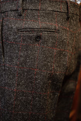 Edison Harris Tweed Trousers - Red Check