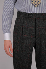 Edison Harris Tweed Trousers - Red Check