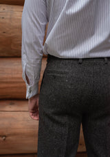 Edison Harris Tweed Classic Trouser - Charcoal Herringbone