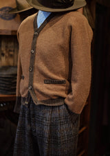 Fawcett Lambs Wool Cardigan - Rust