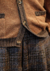 Fawcett Lambs Wool Cardigan - Rust