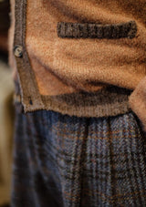 Fawcett Lambs Wool Cardigan - Rust
